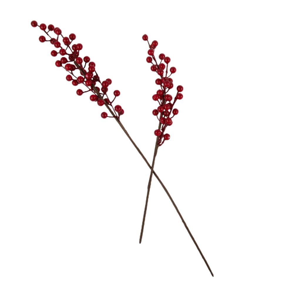 Artificial Berry Stems Holly Red Simulation Tree 3/4branches Beautiful