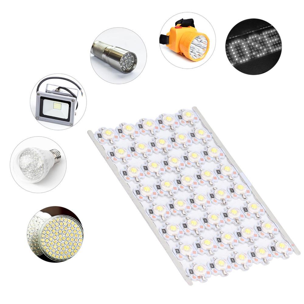 40pcs 1W LED Chip Bulb Aluminum Plate Light Source Chip Durable LED Lamp Beads  Automotive Lighting