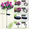 Red Azalea Flower Solar Powered Flower Stake Lights Pathway Decor Outdoor Pathway Lights