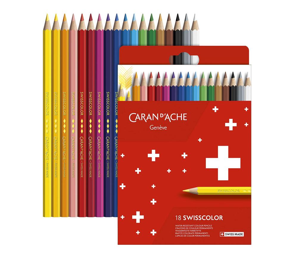 Caran Dash Swiss Color Colored Paper Set 1284-818 Oil-based Pencils, Box, 18-Color