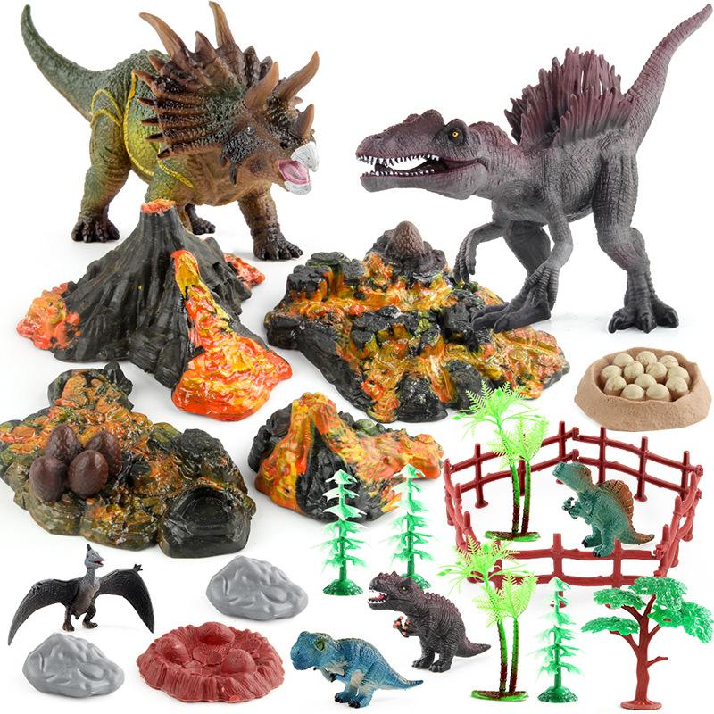 Simulation Dinosaur World Volcano Model Doll Volcano Scene Theme Static Tabletop Ornament Toy