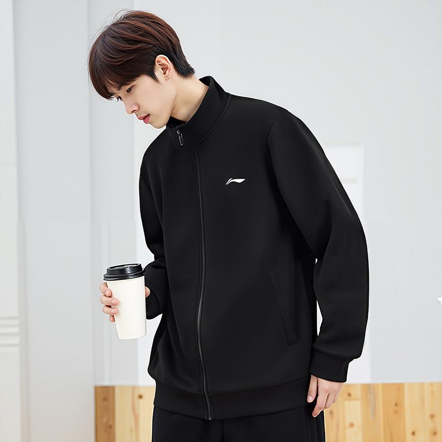 Li Ning Casual Versatile Simple Comfortable Round Neck Loose Fit Pullover Sweatshirt Unisex Sweatshirt AWDVG69-1