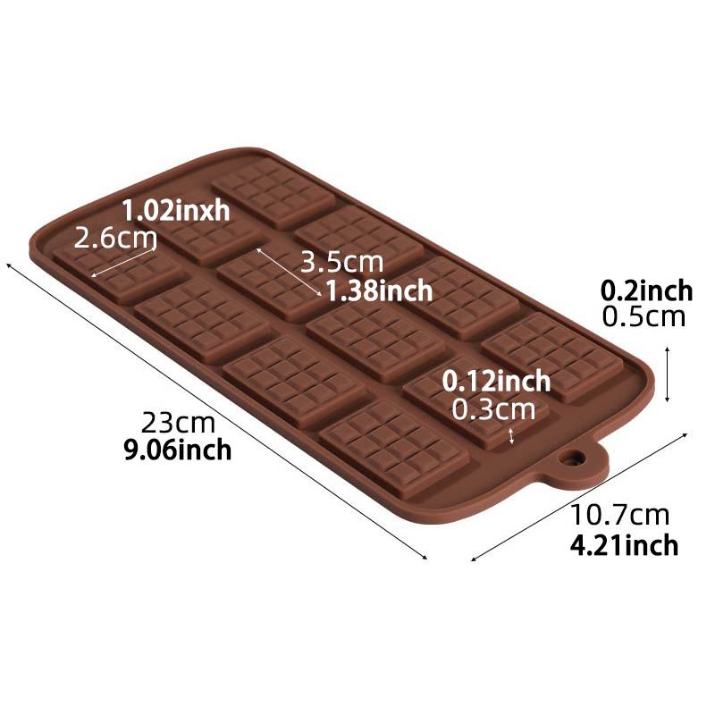 WTEMPO 1PC 12 Cavities Waffle Cookie Cake Mold Creative DIY Home Baking Tools Chocolate Fondant Silicone Mold
