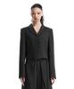 Treemingbird Hook-Front Cropped Set-Up Jacket [ Charcoal ]