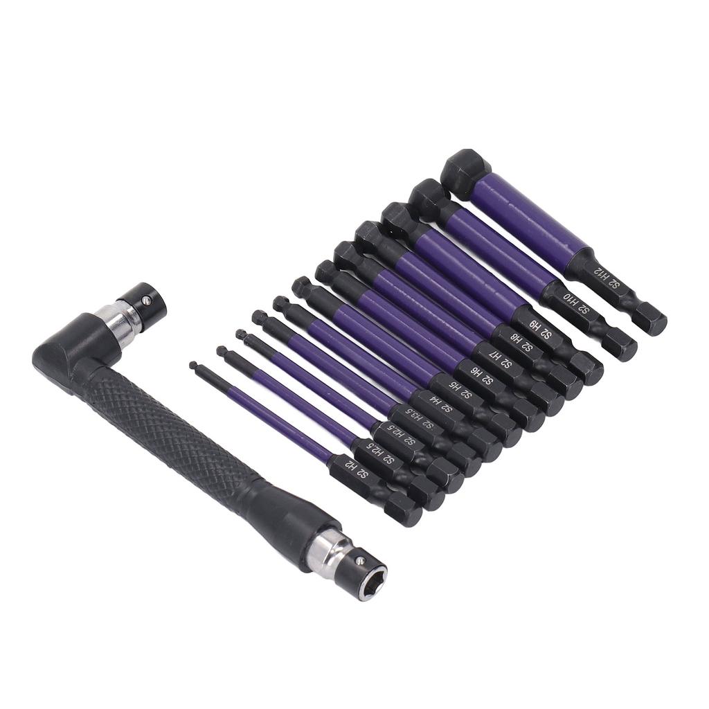 13PCS Set Hex Ball Bit Set 1/4  Alloy Steel Ball End Hex  Screwdriver Drill Bit
