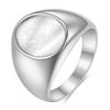 VQYSKO Men's Ring Punk Rock Smooth 316L Stainless Steel Signet Ring For Men Hip Hop Party Jewelry Male Wedding Anel