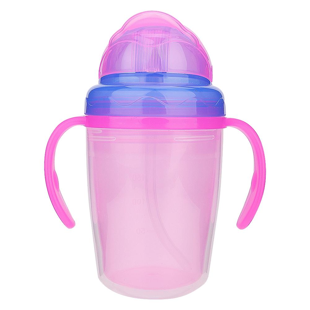 

Baby Cup Bottle Straw Water Feeding Portable Handle Training Drinker Accessories (Pink)