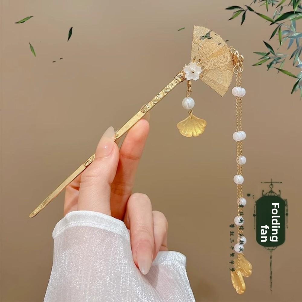 Elegant Chinese Style Hair Clip Tassel Hair Stick Traditional Floral Design Hairstyle Accessory Women Jewelry Hairpin Hairneedle