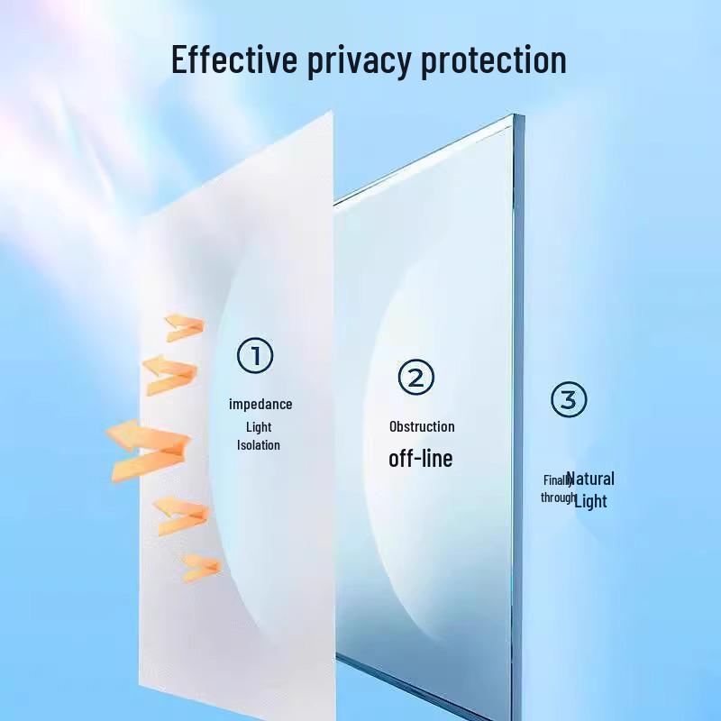 Anti-Peep Frosted Glass Film - Light Blocking, Heat Insulating Privacy Screen for Bathrooms