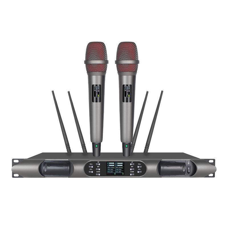 Wireless UHF True Diversity Microphone with Dual Reception, 200m Range & Disinfection Function