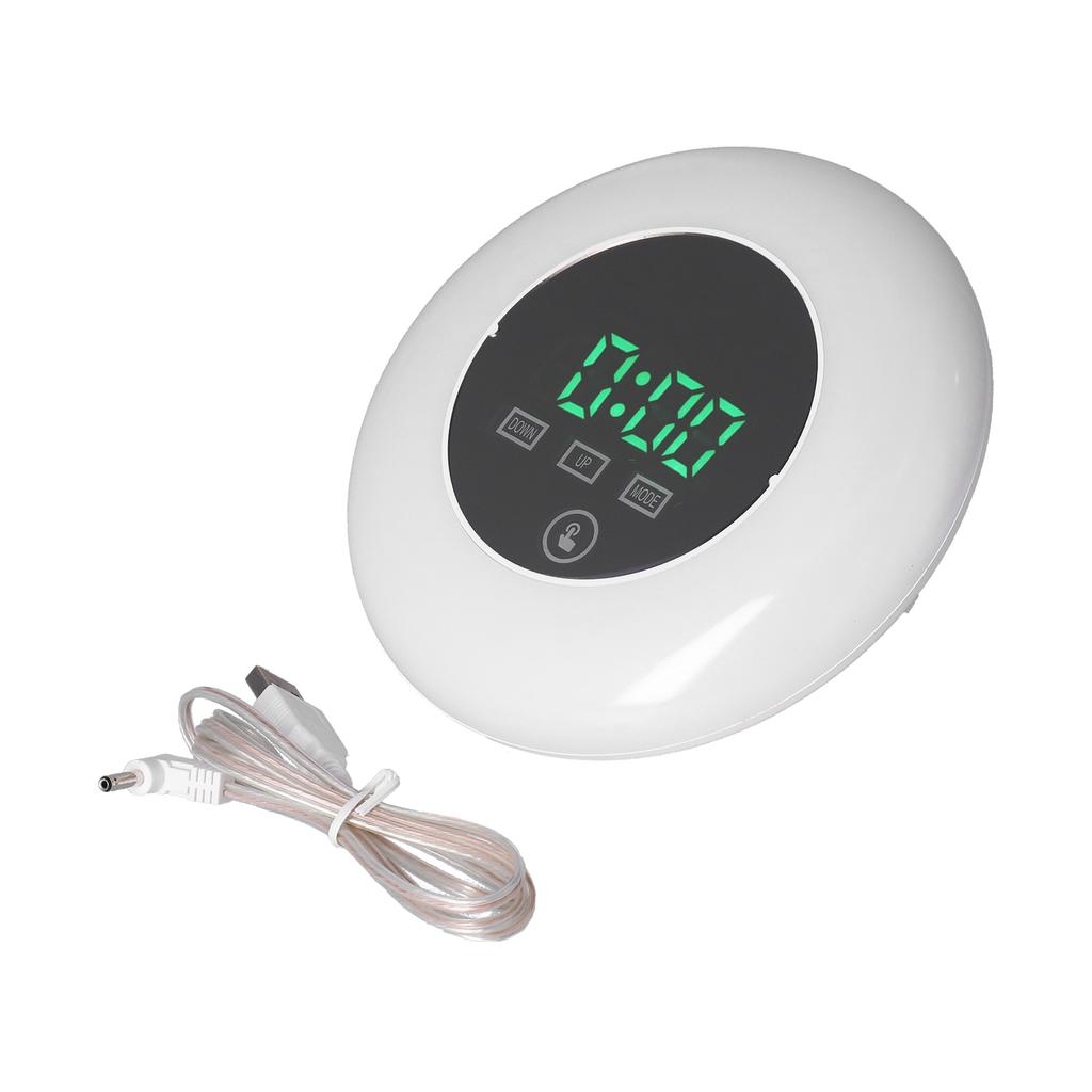 LED Digital Alarm Clock Mirror Clock Thermometer Clock 7 Color Electronic Clock for Bedroom Office