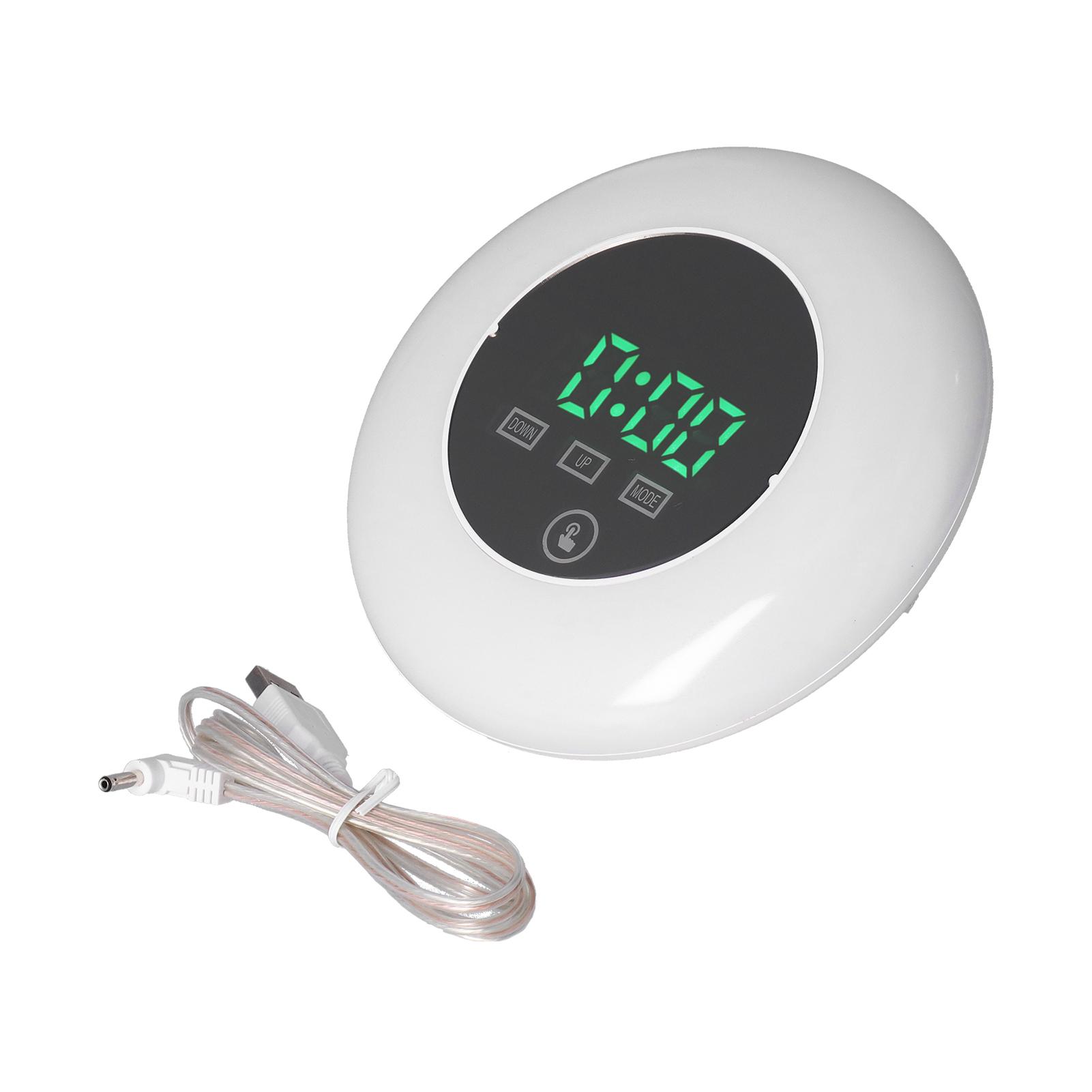 LED Digital Alarm Clock Mirror Clock Thermometer Clock 7 Color Electronic Clock for Bedroom Office Type 1