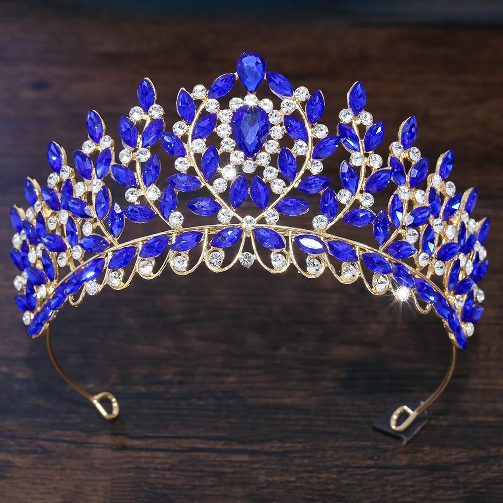 

DIEZI Elegant AB Crystal Tiara Crown Women Girls Wedding Birthday Party Luxury Rhinestone Crown Hair Dress Accessories Jewelry