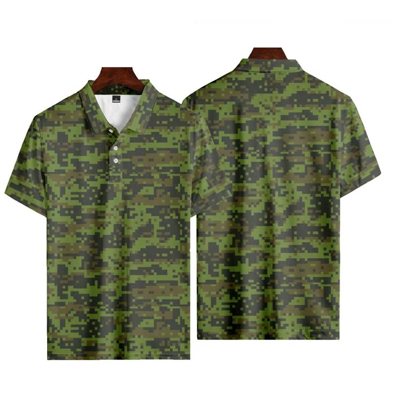 Casual Camo 3D Printed Polo Shirts For Men Clothes Veteran Streetwear Sport Running POLO Shirt Male Camouflage Lapel Button Tops