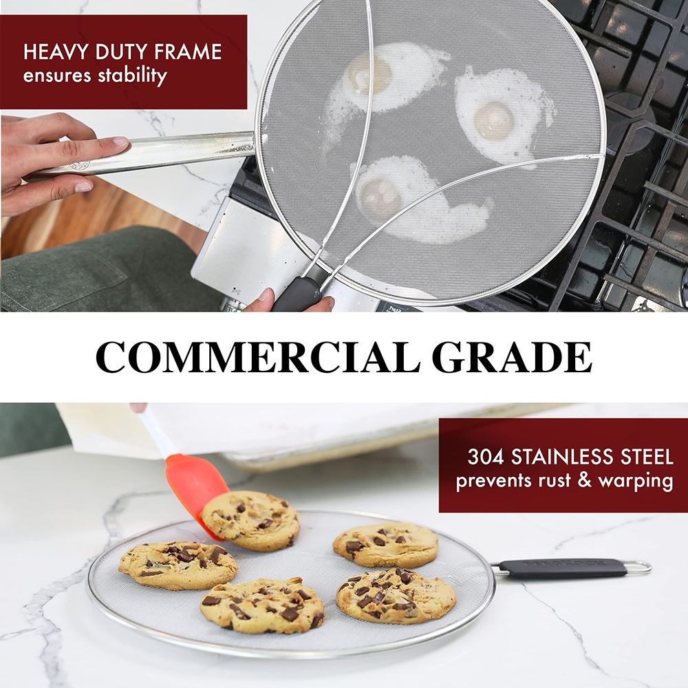Fine Mesh Grease Splatter Screen Stainless Steel Grease Guard Splatter Guard  Kitchen Pots