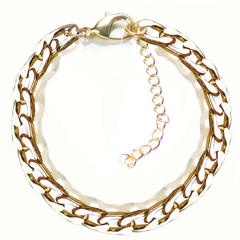 Men's European and American 3.2mm Titanium Stainless Steel Flat Bracelet