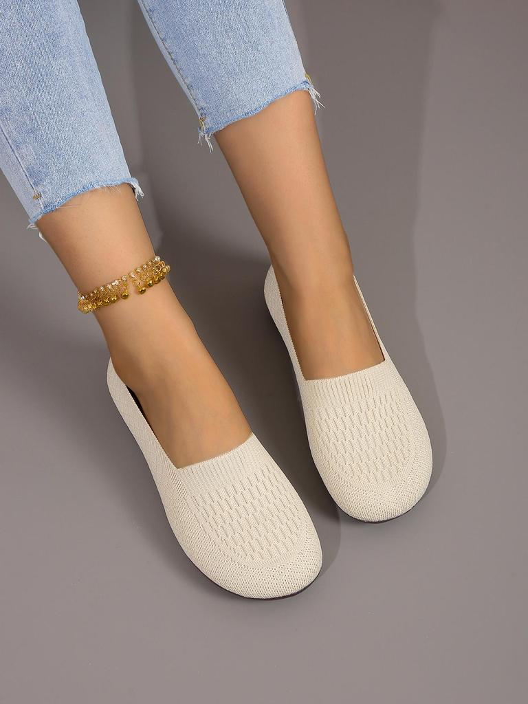 European and American Breathable Wide Toe Women's Slip-on Loafers
