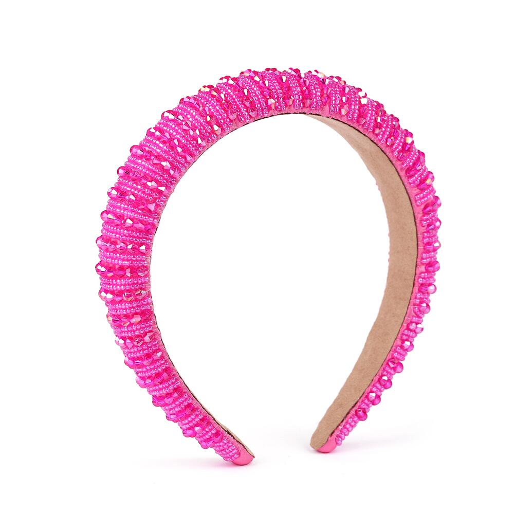 Baroque Rhinestone Headband Crystal Padded Hair Band Glittering Hair Accessories for Women Girls