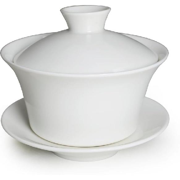 Liang baobao Traditional Gaiwan Tea Set with Lid and Saucer Classic Chinese Tea Cup Porcelain Teacups 200ml White 200ml white