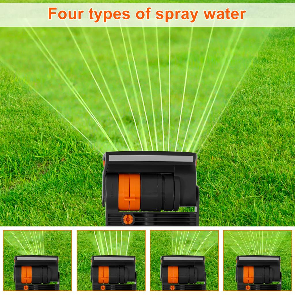 Oszillierender Rasensprenger ABS 16 Loch Rasenwassersprenger mit Filter Einstellbare Sprühweite Gartenwasser Bewässerungssystem