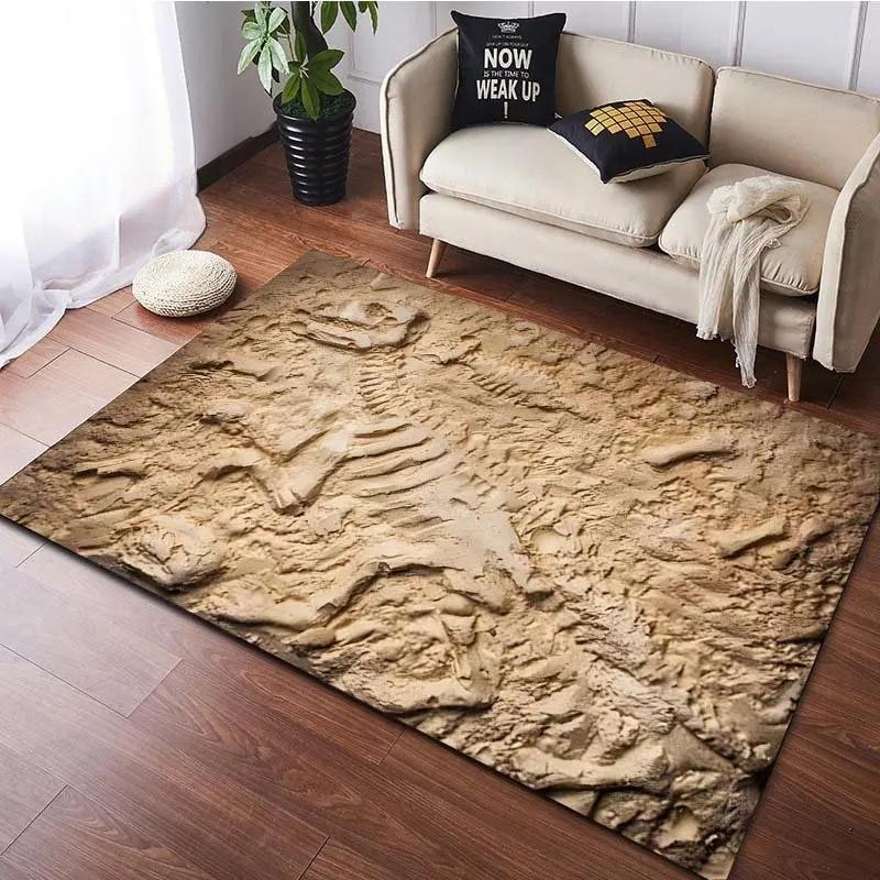 Dinosaur Fossil Pattern Rug for Bedroom Living Room Carpet for Kitchen Floor Mats Home Decor Non-Slip Floor Pad Rug 11 Sizes