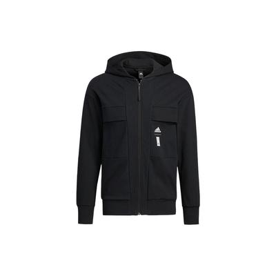 Jaqueta com Capuz em Tricô Liso Masculina Roupa Exterior Preta HE5132