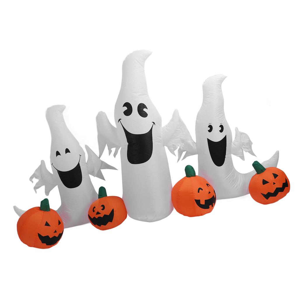 Inflatable Ghost Pumpkin 230cm Blow Up Decoration with LED Lights for Outdoor Yard Lawn