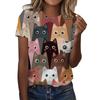New Cute Cat T-Shirts Animal Kitten 3D Print Women's Summer O-Neck Short Sleeves T Shirt Y2k Harajuku Tees Tops Female Clothing