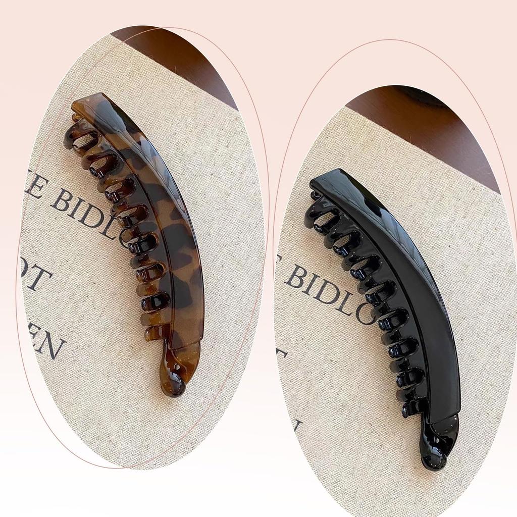 Luxeeva® Banana Clips for Hair Big Size with Strong Grip | Lightweight Durable Hair Claw Clips for Thick Thin & Long Hair, Non-Slip Comfortable H