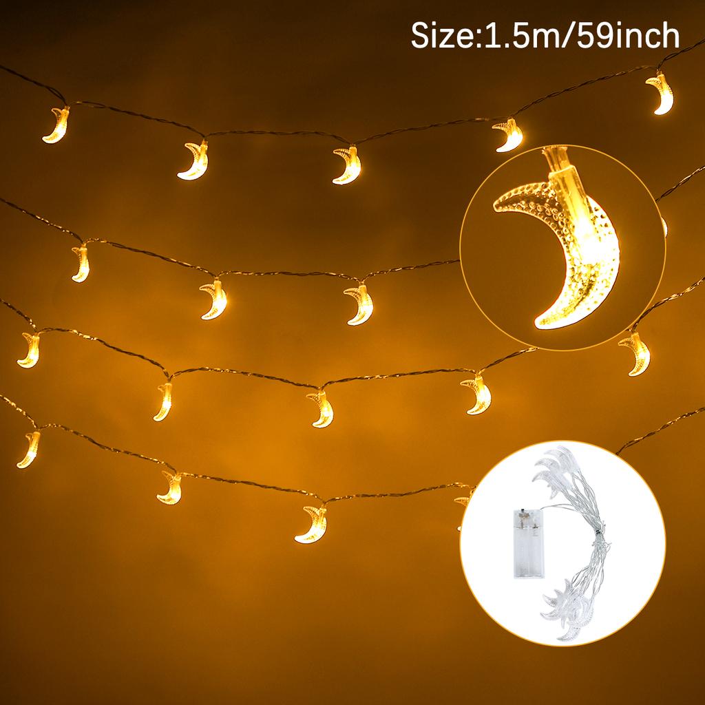 Eid Mubarak Star Castle Moon Castle Light String Ramadan Kareem Decor for Home 2025 Islam Muslim Party Supplies Eid Al-fitr