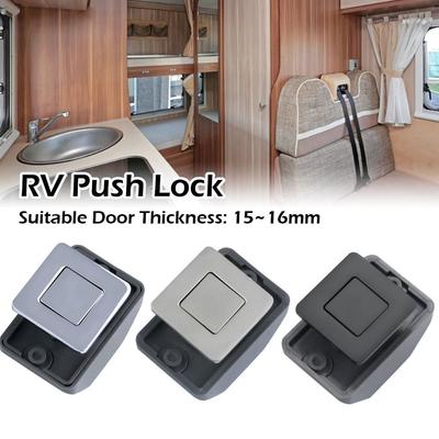 Furniture Hardware Drawer Latch Home Cabinet Button Lock RV Push Lock Camper Car Caravan