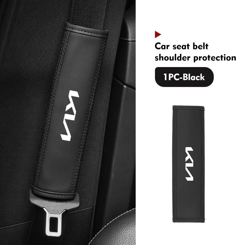 ADX3 Leather Car Seat Belt Shoulder Protector Seat Belt Cover For KIA Spectra Sedona Cadenza Proceed Sephia Stonic Carens