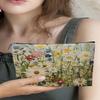 Lightweight Portable Women Makeup Pouch Large Capacity Double-sided Printed Handbag Floral Cosmetic Storage Bag