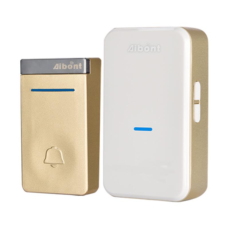 Wireless Self-Powered Gold Doorbell with EU/US Standard Call Button – No Battery Needed