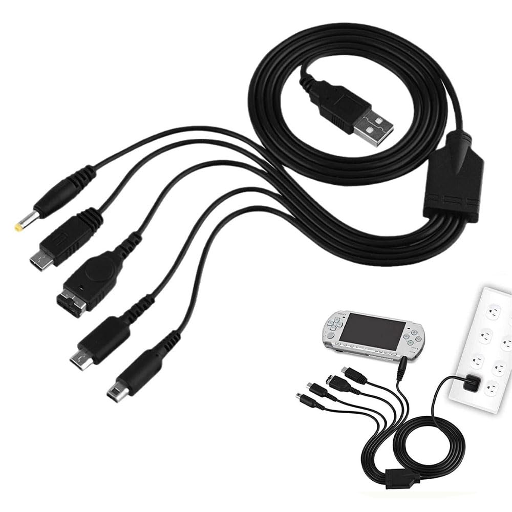 USB Charging USB Charging USB High Breakage Fast Compatible with Nintendo Nintendo DSi 3DS 5-in-1 Cable, Multi-Game Cable, Cable, Charger, Durability,