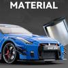 1/24 Nissan GT-R GTR R35 Stop Metalu Samochód Sportowy Model Odlewany Metal Pojazdy Wyścigowe Model Samochodu Dźwięk i Światło Z Spryskiwaniem Zabawka Dla Dzieci Prezent