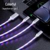 Colorful Luminous Fast Charging Cable with Marquee Light for Apple, Android, and Type-C Devices