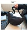 Korean Style Pleated Dumpling Bag: Lightweight Solid Color Shoulder & Crossbody Bag
