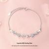Sterling Silver 925 Floral Bow Bracelet - Exquisite Handcrafted High-End Jewelry
