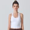 Women's Shockproof Racerback Sports Bra - Antibacterial, Wide Strap, Backless Design for Running & Yoga