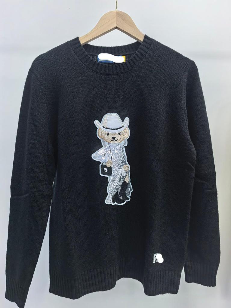 2025 Women's Heavy-Duty Pure Cotton Little Bear Cartoon Sweater - Autumn/Winter