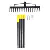 16 Tines Garden Rake Metal Heavy Duty Multifunctional Bow Rake for Leveling Soil Clearing Weeds Thatch