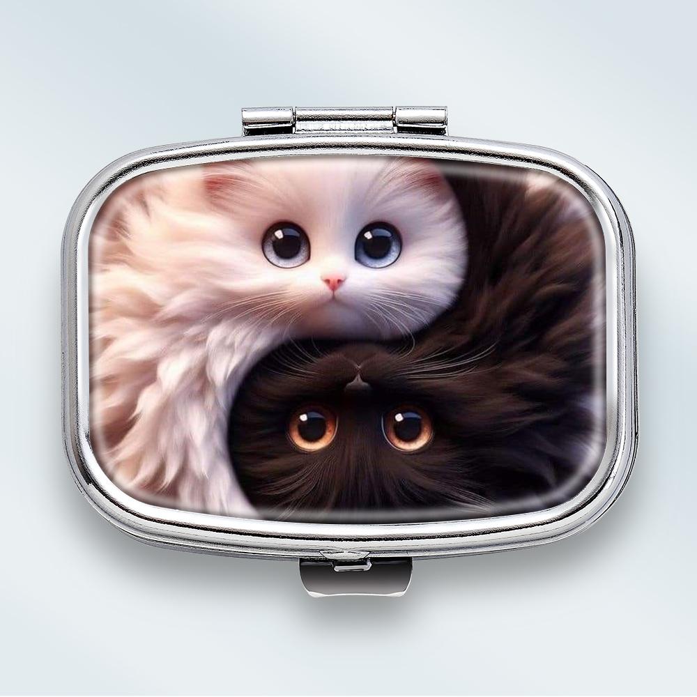 

Mini Metal Jewelry Box, 2 Grids Portable Storage Case, Travel Small Organizer for Earrings and Tiny Items разноцветный
