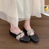 inner heightening bag head half slippers women wear new spring and summer new fairy platform Mary Jane slope heel single shoes