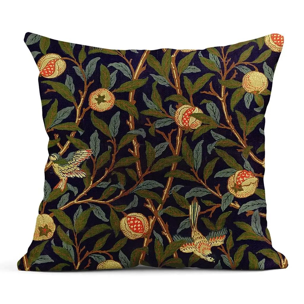 Retro Flower Linen Pillow Cover Living Room Sofa Decoration Cushion Cover 60*60 Office Car Cushion Cover 40*40 Home Decoration