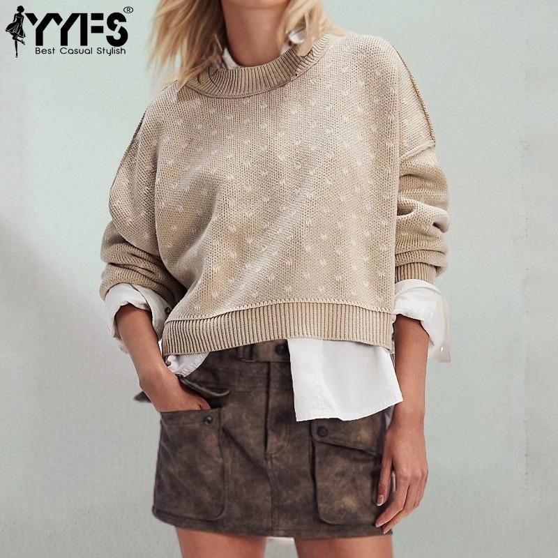 YYFS Women's Fashion Casual Fall Winter Love Letter Print Long Sleeve O-Neck Tops Women's Clothing Woolen Knitwear Sweaters