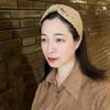 MISSYI Wide Headband with Pearl and Sequin Retro Simple Hair Accessory Women's Embellishments, Elegant, Comfortable, Bohemian, Style, (Apricot)