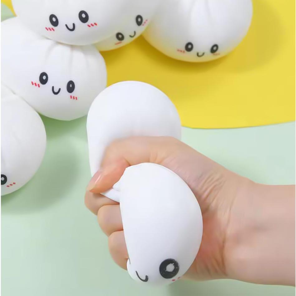 Relaxing  Antistress toys  Colorful Simulated Dumpling Sensory Toys Bun with Steamer Squeeze Dough Ball Gifts