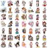 100 szt. Urocze naklejki Labubu, Kreskówkowe Kawaii, Naklejki na butelkę na wodę dla dzieci, nastolatków, Wodoodporne naklejki winylowe, Estetyczne naklejki na laptopa