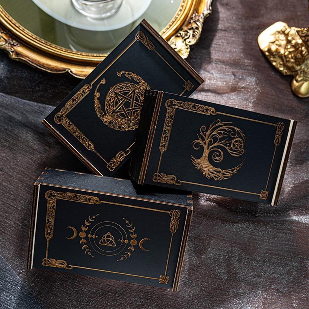 Wood Tarot Card Storage Case Push Pull Tarot Cards Storage Box Portable Card Container Astrologys Trinkets Box Enduring
